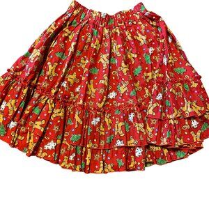 VTG Rhythm Creations Girls Gingerbread Christmas ruffled skirt size 8-12 years e
